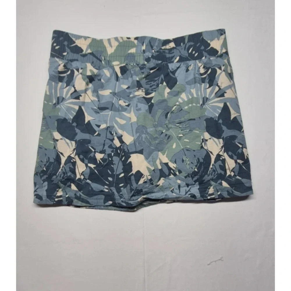 Zuda women's blues/green floral pattern athletic skort pockets sz MP golf tennis
